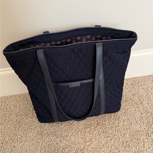 Vera Bradley Navy Quilted Tote Bag